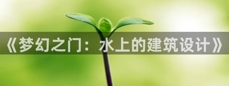 先锋娱乐电话：《梦幻之门：水上的建筑设计》